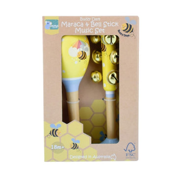 Kaper Kidz - Bee Maraca & Bell Stick Set